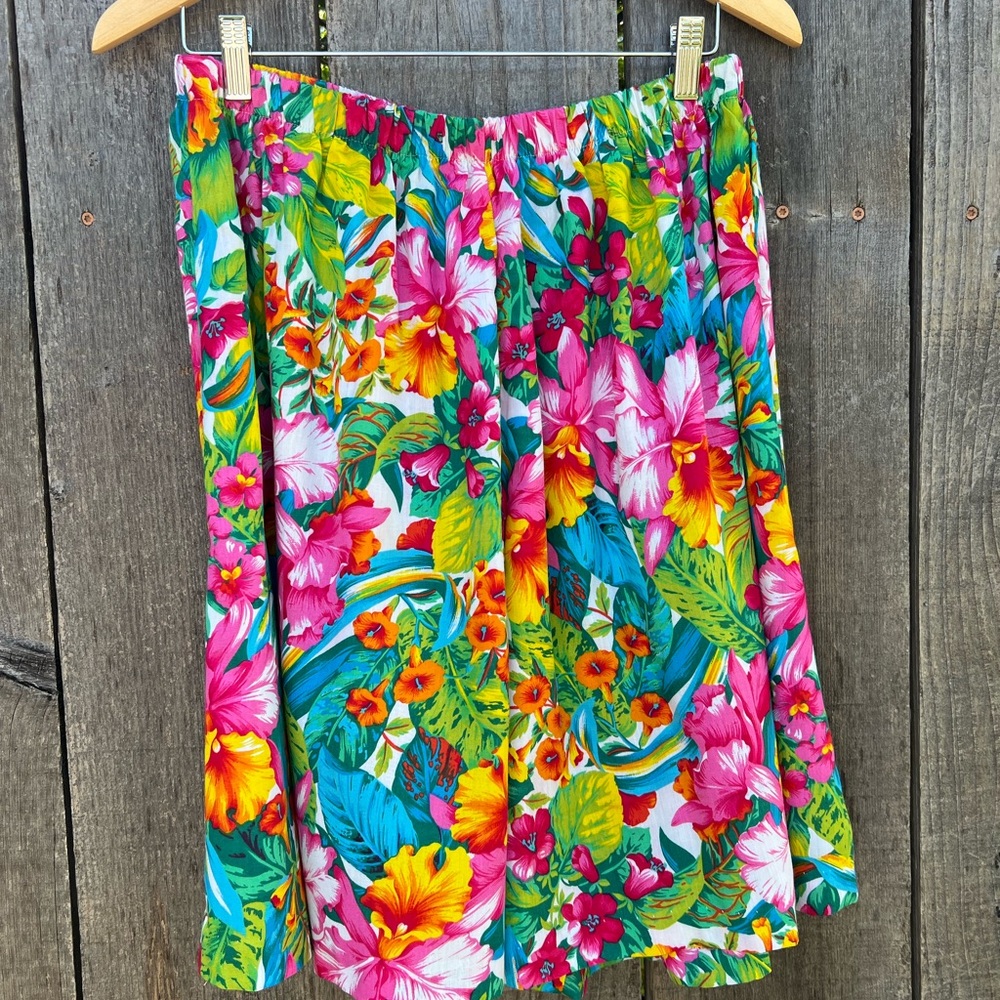 Vintage Hawaiian Flowy Pull-On Shorts